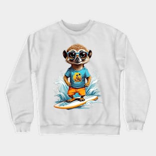 Surfer Meerkat Crewneck Sweatshirt